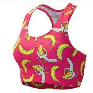 B.O.A. Women's Performance Bra 'Gone Bananas' Supportive Sports Bra Size Medium